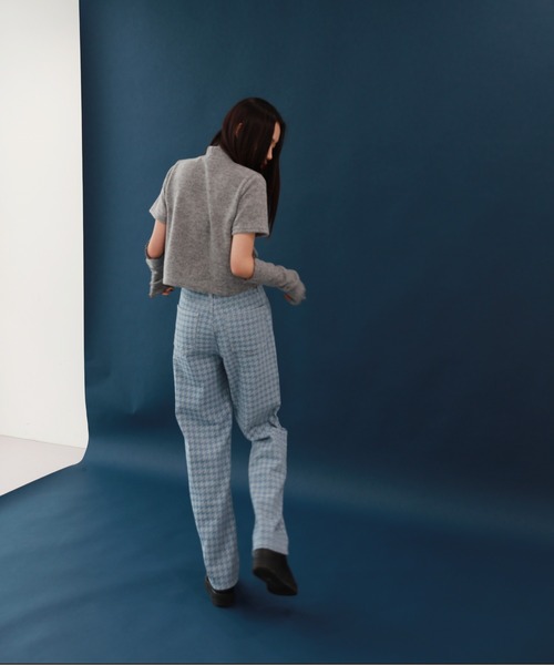 by muni:r(バイ ムニール)の「ユニークチェックデニムパンツ(チノパンツ・レディース・ブルー・SMALL/MEDIUM)」の5枚目の写真