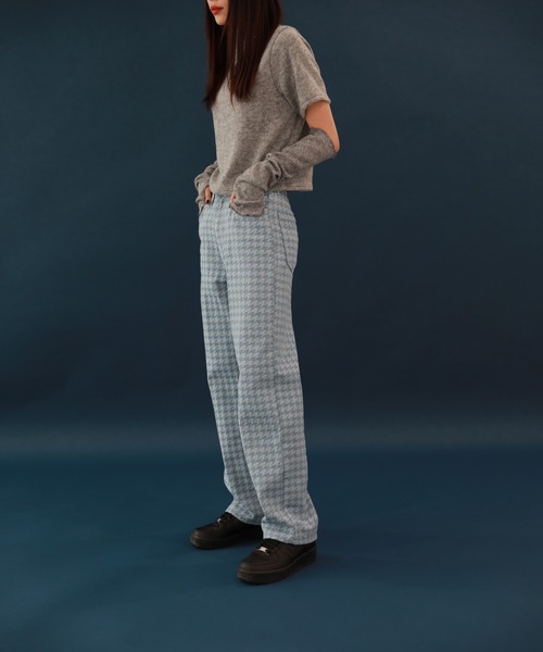 by muni:r(バイ ムニール)の「ユニークチェックデニムパンツ(チノパンツ・レディース・ブルー・SMALL/MEDIUM)」の7枚目の写真