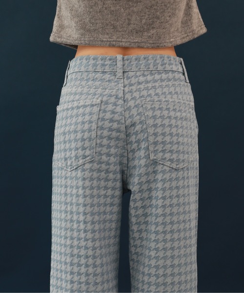 by muni:r(バイ ムニール)の「ユニークチェックデニムパンツ(チノパンツ・レディース・ブルー・SMALL/MEDIUM)」の12枚目の写真