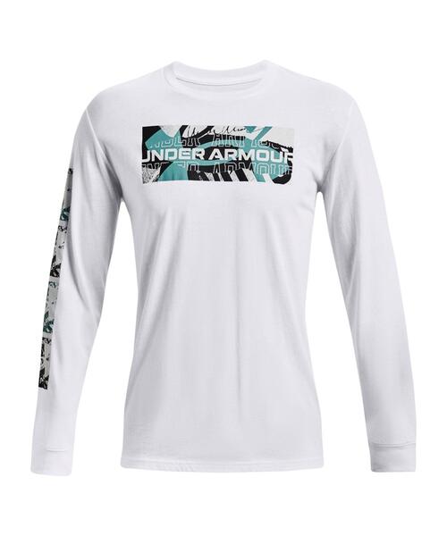 UNDER ARMOUR（アンダーアーマー）の「UAロングスリーブ Tシャツ シンボル プリント（トレーニング/メンズ）（Tシャツ/カットソー・メンズ・ブラック/ホワイト・3XL/XXL/S/M/L/XL）」の5枚目の写真