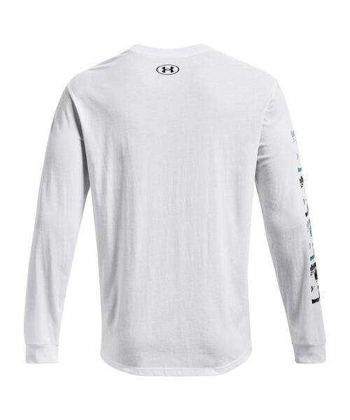 UNDER ARMOUR（アンダーアーマー）の「UAロングスリーブ Tシャツ シンボル プリント（トレーニング/メンズ）（Tシャツ/カットソー・メンズ・ブラック/ホワイト・3XL/XXL/S/M/L/XL）」の4枚目の写真