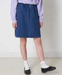 a.v.v（アーヴェヴェ）の「[100-130]【洗える/セットアップ対応】台形スカート見えパンツ（デニムパンツ・キッズ）」