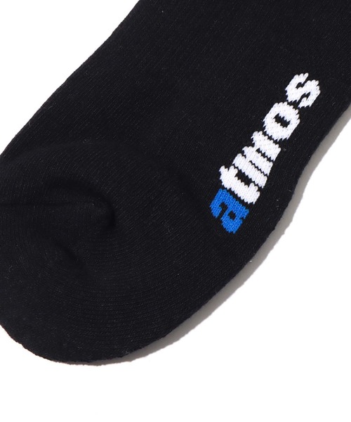 atmos pink（アトモスピンク）の「atmos JACQUARD LOGO SOCKS / アトモス ジャカード ロゴ ソックス（ソックス/靴下・メンズ・ホワイト/ブラック・26-28cm）」の11枚目の写真
