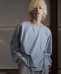 G.O.C（ジーオーシー）の「オーバーサイズボーダーボートネックロンT（Tシャツ/カットソー）」