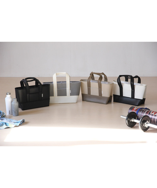 SPICE OF LIFE（スパイス オブ ライフ）の「ライトコンテナメッシュバッグ A4サイズ（トートバッグ・レディース・ブラック/ブラウン/グレー/ホワイト×ブラック・ONE SIZE）」の14枚目の写真