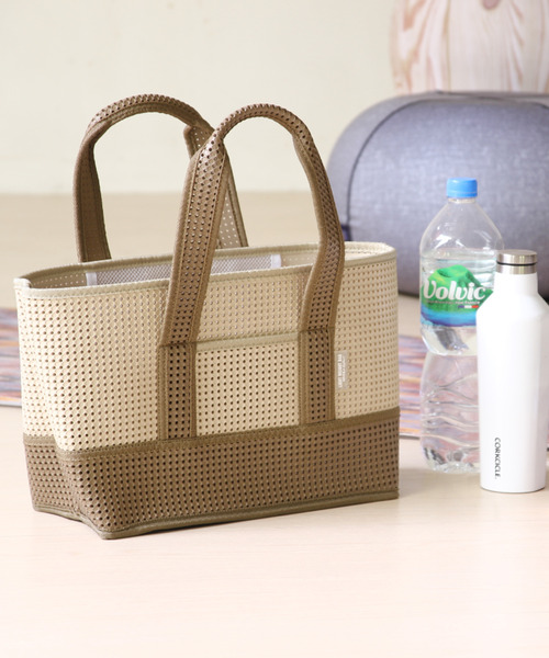 SPICE OF LIFE（スパイス オブ ライフ）の「ライトコンテナメッシュバッグ A4サイズ（トートバッグ・レディース・ブラック/ブラウン/グレー/ホワイト×ブラック・ONE SIZE）」の11枚目の写真