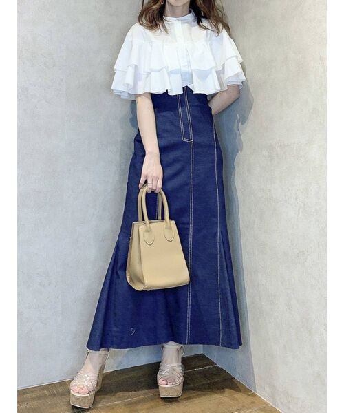 dazzlin(ダズリン)の「ダブルフリルスリーブシャツ(シャツ/ブラウス・レディース・オフホワイト/グリーン/ラベンダー・FREE)」の7枚目の写真