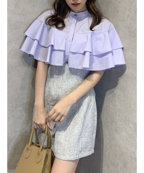 dazzlin(ダズリン)の「ダブルフリルスリーブシャツ(シャツ/ブラウス・レディース・オフホワイト/グリーン/ラベンダー・FREE)」の9枚目の写真