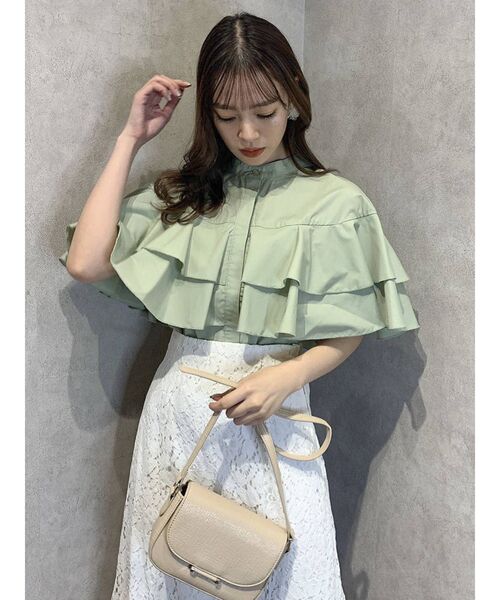 dazzlin(ダズリン)の「ダブルフリルスリーブシャツ(シャツ/ブラウス・レディース・オフホワイト/グリーン/ラベンダー・FREE)」の12枚目の写真