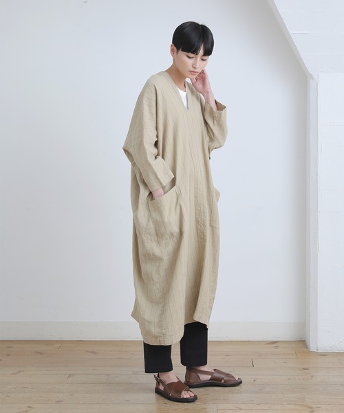 Plantation（プランテーション）の「PAPERカルゼ / ワンピース / (O)（ワンピース・レディース・ホワイト/ブラック/ベージュ/ブルー・M size）」の18枚目の写真