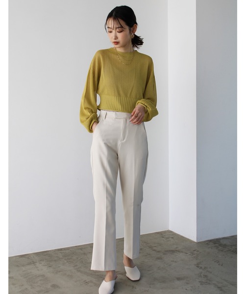 GeeRA(ジーラ)の「シアー素材ショートニット(ニット/セーター・レディース・ブラック/アイボリー/ライトグリーン・MEDIUM)」の16枚目の写真