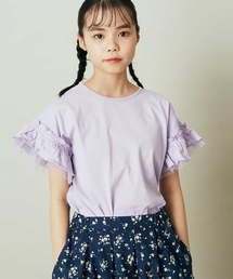 a.v.v（アーヴェヴェ）の「[140-150]アイスタッチフリルスリーブTシャツ（Tシャツ/カットソー・キッズ）」