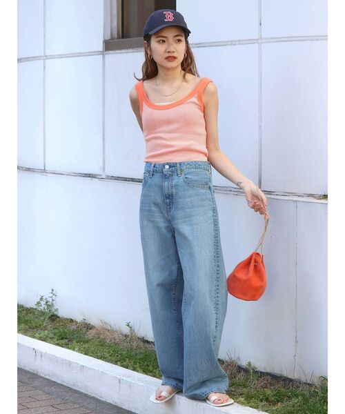 Ungrid（アングリッド）の「Miller別注 ランダムテレコタンクトップ（タンクトップ・レディース・ブラウン/ライム/オレンジ・FREE）」の8枚目の写真