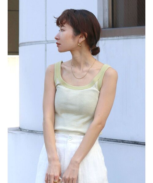 Ungrid（アングリッド）の「Miller別注 ランダムテレコタンクトップ（タンクトップ・レディース・ブラウン/ライム/オレンジ・FREE）」の10枚目の写真