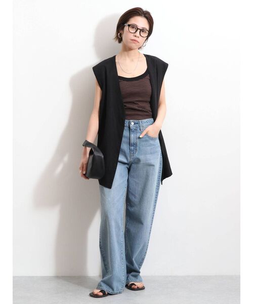 Ungrid（アングリッド）の「Miller別注 ランダムテレコタンクトップ（タンクトップ・レディース・ブラウン/ライム/オレンジ・FREE）」の6枚目の写真