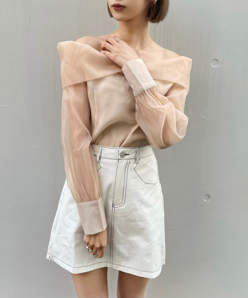 titty＆Co. PETIT（ティティアンドコープティ）の「【titty&Co. PETIT】シアーオフショルブラウス（シャツ/ブラウス・レディース・ピンク/ブラック・FREE）」の13枚目の写真