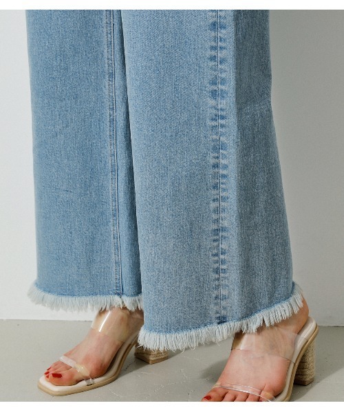 FRINGE DENIM WIDE/フリンジデニムワイド（デニムパンツ）｜AZUL