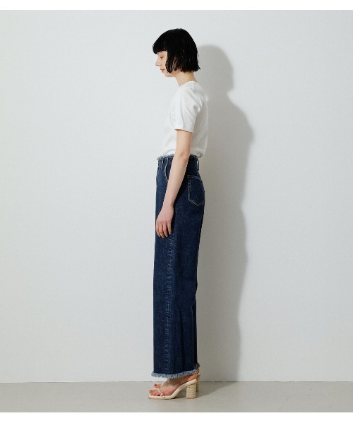FRINGE DENIM WIDE/フリンジデニムワイド（デニムパンツ）｜AZUL