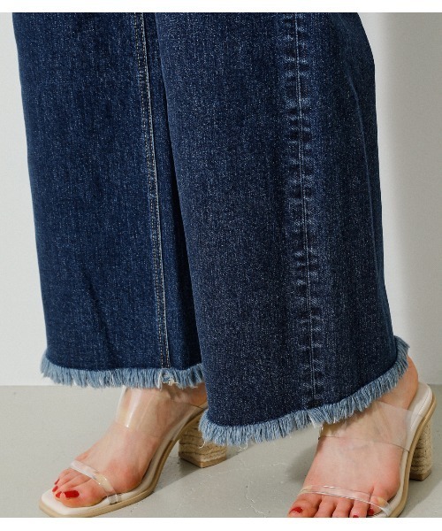 FRINGE DENIM WIDE/フリンジデニムワイド（デニムパンツ）｜AZUL