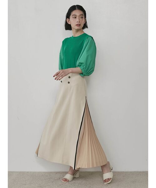 COTORICA（コトリカ）の「トレンチ風プリーツ切替スカート（スカート・レディース・ブラック/ベージュ/カーキ・SMALL/MEDIUM）」の11枚目の写真