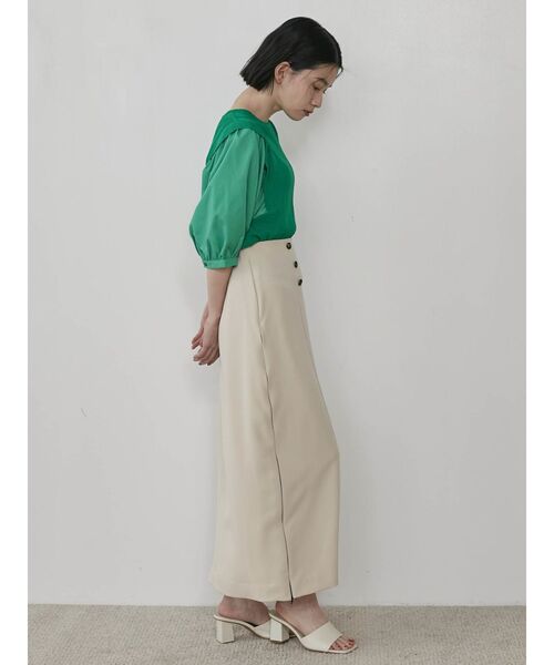 COTORICA（コトリカ）の「トレンチ風プリーツ切替スカート（スカート・レディース・ブラック/ベージュ/カーキ・SMALL/MEDIUM）」の18枚目の写真