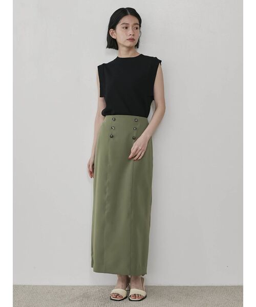 COTORICA（コトリカ）の「トレンチ風プリーツ切替スカート（スカート・レディース・ブラック/ベージュ/カーキ・SMALL/MEDIUM）」の5枚目の写真