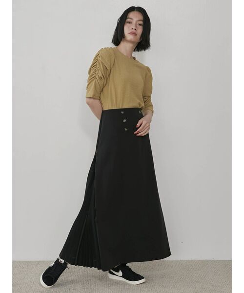 COTORICA（コトリカ）の「トレンチ風プリーツ切替スカート（スカート・レディース・ブラック/ベージュ/カーキ・SMALL/MEDIUM）」の16枚目の写真