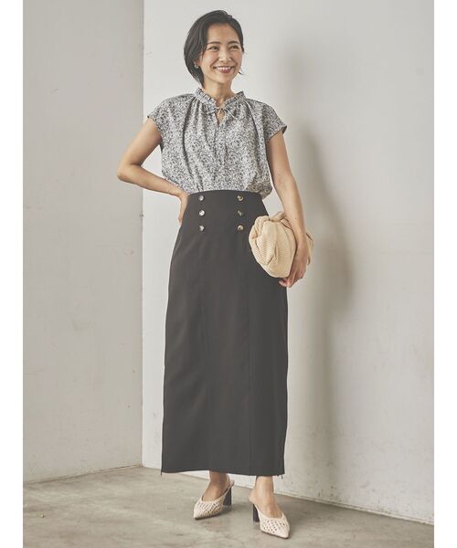 COTORICA（コトリカ）の「トレンチ風プリーツ切替スカート（スカート・レディース・ブラック/ベージュ/カーキ・SMALL/MEDIUM）」の20枚目の写真