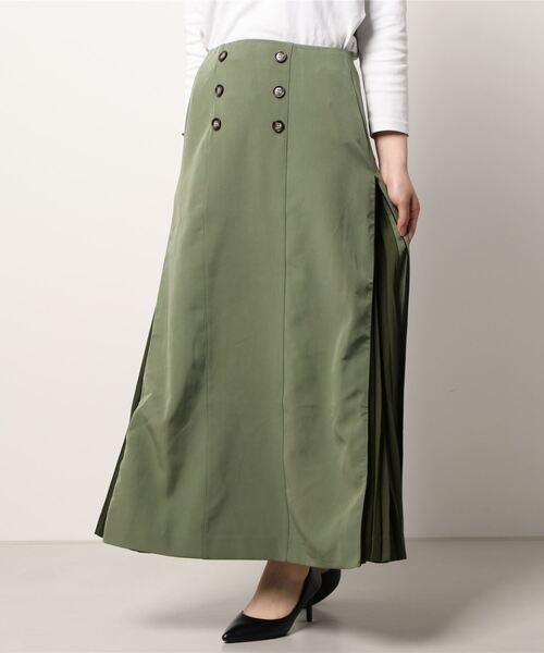 COTORICA（コトリカ）の「トレンチ風プリーツ切替スカート（スカート・レディース・ブラック/ベージュ/カーキ・SMALL/MEDIUM）」の3枚目の写真