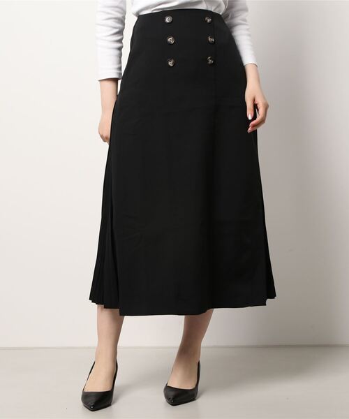 COTORICA（コトリカ）の「トレンチ風プリーツ切替スカート（スカート・レディース・ブラック/ベージュ/カーキ・SMALL/MEDIUM）」の2枚目の写真