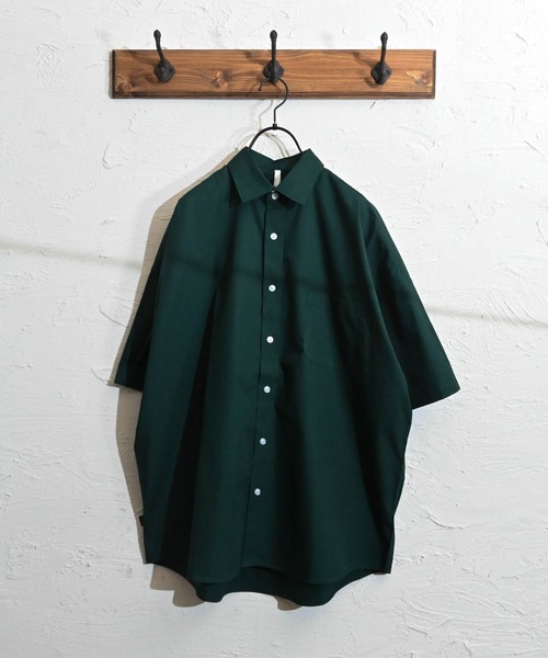 Anytime Songs（エニータイムソングス）の「綿ブロード レギュラーカラー スプリンターサマーシャツ（シャツ/ブラウス・メンズ・ホワイト/ブラック/サックスブルー/イエロー/グリーン/ラベンダー/ホワイト系その他/グレイッシュベージュ/サックスブルー系/ブラック系その他/グリーン系その他・MEDIUM/LARGE/X-LARGE）」の6枚目の写真