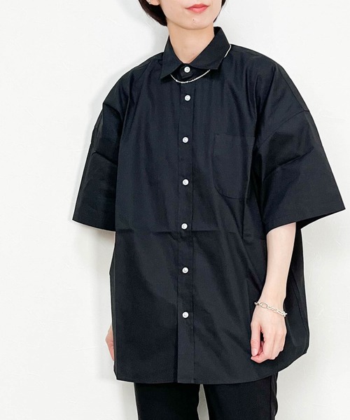 Anytime Songs（エニータイムソングス）の「綿ブロード レギュラーカラー スプリンターサマーシャツ（シャツ/ブラウス・メンズ・ホワイト/ブラック/サックスブルー/イエロー/グリーン/ラベンダー/ホワイト系その他/グレイッシュベージュ/サックスブルー系/ブラック系その他/グリーン系その他・MEDIUM/LARGE/X-LARGE）」の3枚目の写真