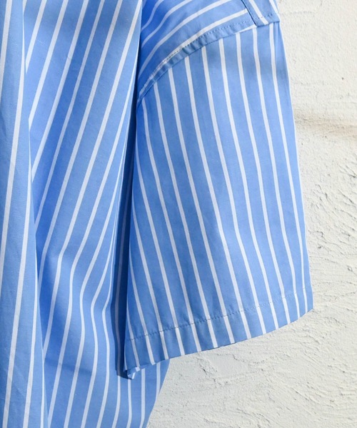 Anytime Songs（エニータイムソングス）の「綿ブロード レギュラーカラー スプリンターサマーシャツ（シャツ/ブラウス・メンズ・ホワイト/ブラック/サックスブルー/イエロー/グリーン/ラベンダー/ホワイト系その他/グレイッシュベージュ/サックスブルー系/ブラック系その他/グリーン系その他・MEDIUM/LARGE/X-LARGE）」の15枚目の写真