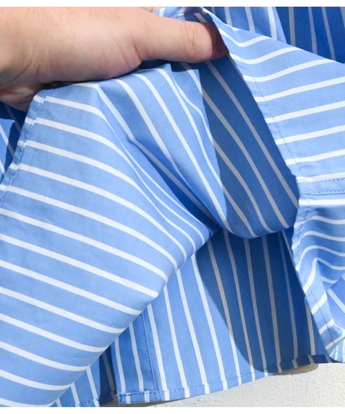 Anytime Songs（エニータイムソングス）の「綿ブロード レギュラーカラー スプリンターサマーシャツ（シャツ/ブラウス・メンズ・ホワイト/ブラック/サックスブルー/イエロー/グリーン/ラベンダー/ホワイト系その他/グレイッシュベージュ/サックスブルー系/ブラック系その他/グリーン系その他・MEDIUM/LARGE/X-LARGE）」の12枚目の写真