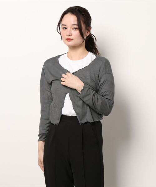 SAMANTHAVEGA(サマンサベガ)の「HOMEY カーディガン(その他トップス・レディース・ピンク/ホワイト/グレー・F)」の3枚目の写真