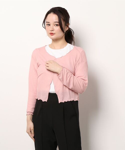 SAMANTHAVEGA(サマンサベガ)の「HOMEY カーディガン(その他トップス・レディース・ピンク/ホワイト/グレー・F)」の1枚目の写真