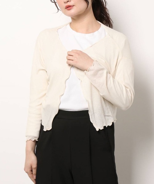 SAMANTHAVEGA(サマンサベガ)の「HOMEY カーディガン(その他トップス・レディース・ピンク/ホワイト/グレー・F)」の6枚目の写真