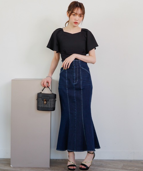 LIPSERVICE（リップサービス）の「フレアスリーブバックリボントップス（Tシャツ/カットソー・レディース・アイボリー/ラベンダー/ブラック・FREE）」の14枚目の写真