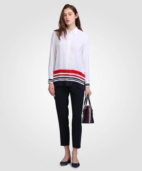 TOMMY HILFIGER（トミーヒルフィガー）の「テーパードパンツ（スラックス・レディース・ベージュ/ネイビー・32inch/34inch/36inch）」の11枚目の写真