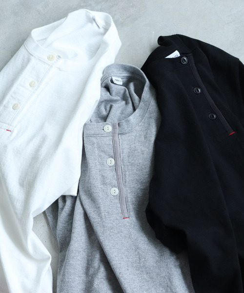 PAR ICI（パーリッシィ）の「度詰め丸胴天竺 ヘンリーネック半袖Tシャツ（Tシャツ/カットソー・レディース・ホワイト/ブラック/グレー/ピンク・FREE）」の3枚目の写真