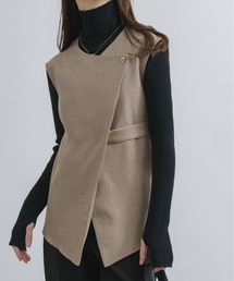 【セットアップ対応】【ウエストベルトのこなれ感。】セットアップベスト/ジレジャケット