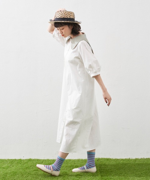 MERLOT（メルロー）の「セーラーカラーワンピース（ワンピース・レディース・ホワイト/ネイビー・FREE）」の9枚目の写真