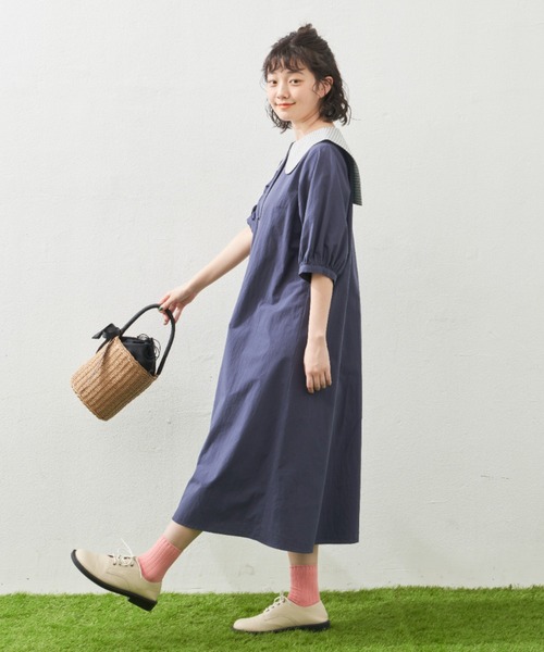 MERLOT（メルロー）の「セーラーカラーワンピース（ワンピース・レディース・ホワイト/ネイビー・FREE）」の17枚目の写真