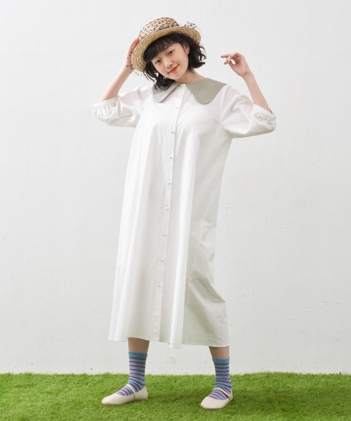 MERLOT（メルロー）の「セーラーカラーワンピース（ワンピース・レディース・ホワイト/ネイビー・FREE）」の5枚目の写真