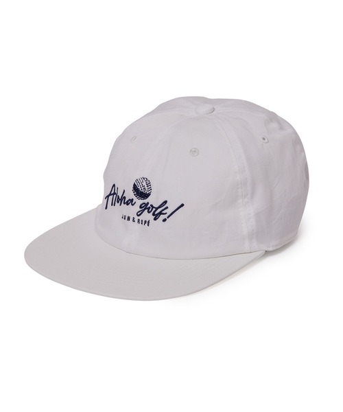 JUN&ROPE'（ジュンアンドロペ）の「ALOHA　ロゴ刺繍　フラットキャップ（キャップ・メンズ・ホワイト/ダークブラウン/ネイビー/ブルー・FREE）」の2枚目の写真
