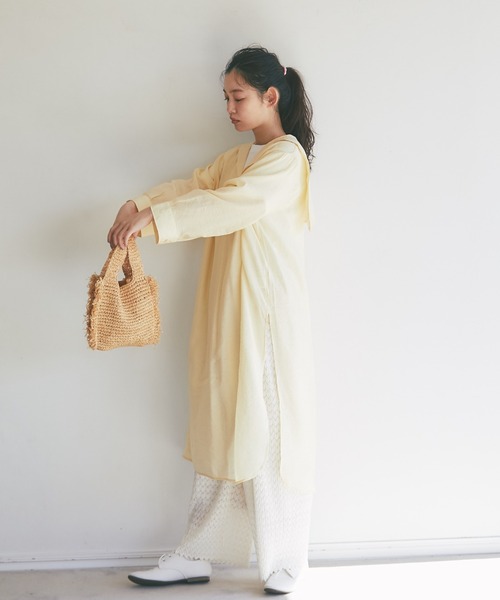 and R（アンドアール）の「セーラーカラーチュニック（チュニック・レディース・オフホワイト/イエロー・FREE）」の9枚目の写真