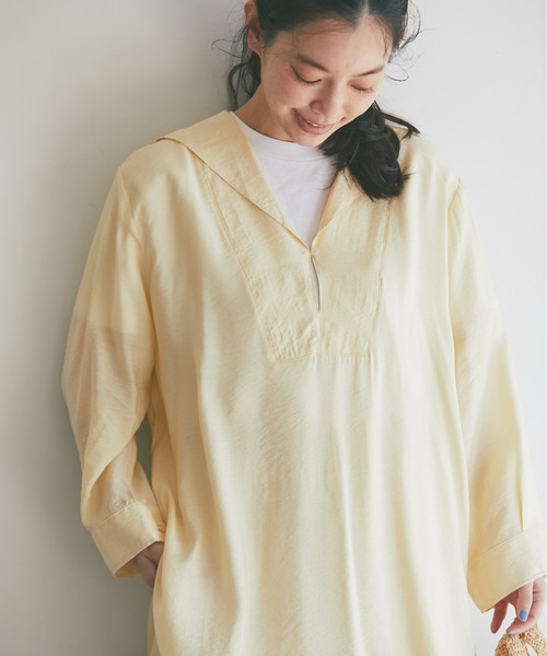 and R（アンドアール）の「セーラーカラーチュニック（チュニック・レディース・オフホワイト/イエロー・FREE）」の13枚目の写真