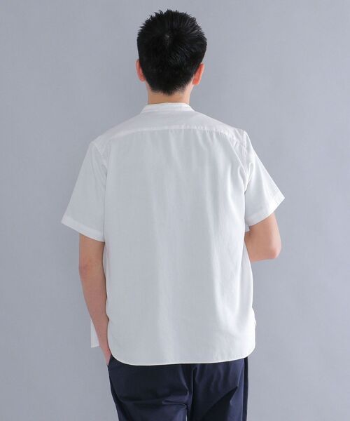 SHIPS（シップス）の「SHIPS: テンセル/リネン バンドカラーシャツ S/S（シャツ/ブラウス・メンズ・ホワイト/ネイビー/ライトオリーブ/レンガ・SMALL/MEDIUM/LARGE/X-LARGE）」の7枚目の写真