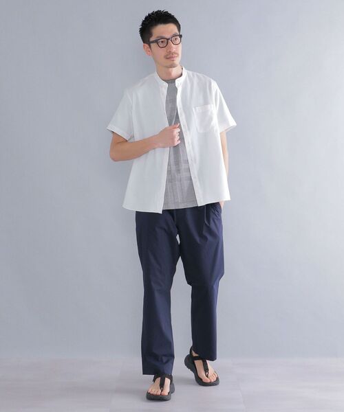 SHIPS（シップス）の「SHIPS: テンセル/リネン バンドカラーシャツ S/S（シャツ/ブラウス・メンズ・ホワイト/ネイビー/ライトオリーブ/レンガ・SMALL/MEDIUM/LARGE/X-LARGE）」の9枚目の写真