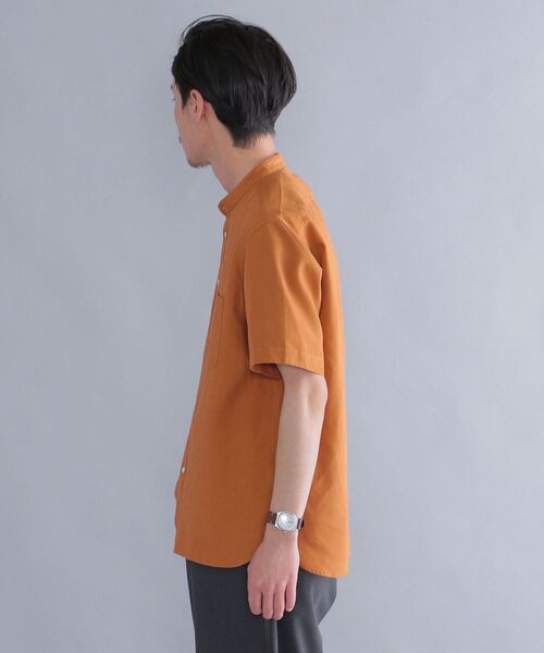 SHIPS（シップス）の「SHIPS: テンセル/リネン バンドカラーシャツ S/S（シャツ/ブラウス・メンズ・ホワイト/ネイビー/ライトオリーブ/レンガ・SMALL/MEDIUM/LARGE/X-LARGE）」の11枚目の写真